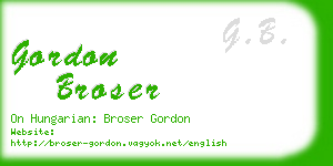 gordon broser business card